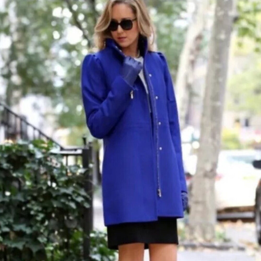Banana Republic Cobalt Blue Wool Duffle Coat Size S